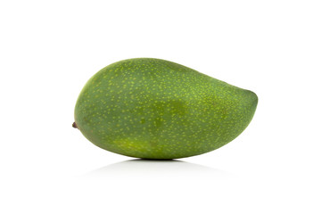 Green mango isolated on a white background