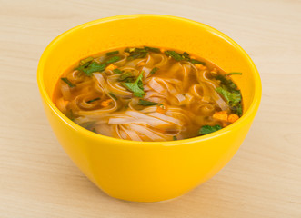 Rice noodle soup