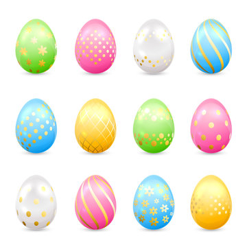 Easter eggs with decorative patterns