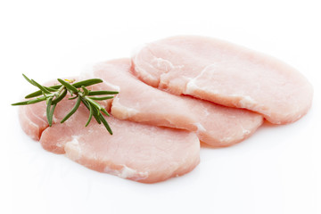 Pork chop on a white background.