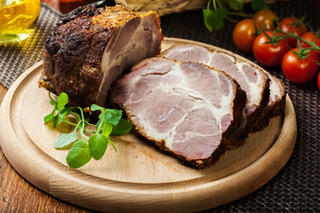 Roasted pork neck with spices