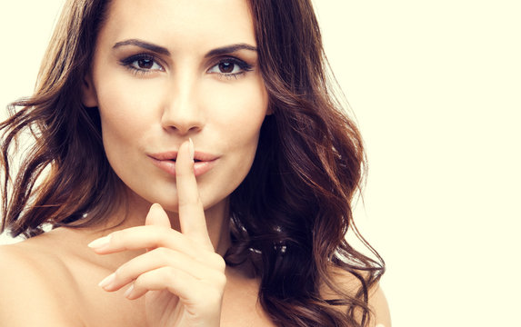 Woman With Finger On Lips, Or Secret Gesture