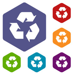 Recycling rhombus icons