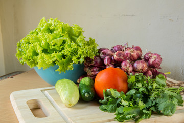 organic food background Vegetables on table