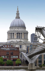 Fototapeta premium City of London view from the London bridge. St. Paul cathedral