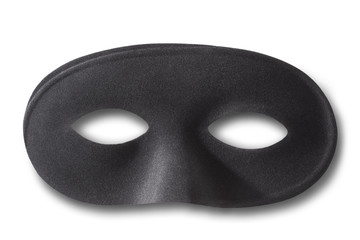 Black mask with soft shadow on white, clipping path