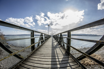 Obraz premium Landungsbrücke am Bodensee (Mettnau)