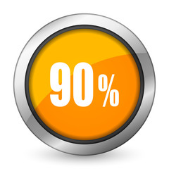 90 percent orange icon sale sign