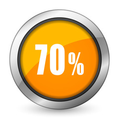 70 percent orange icon sale sign