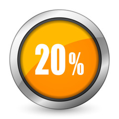 20 percent orange icon sale sign