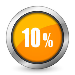 10 percent orange icon sale sign