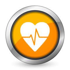 pulse orange icon heart rate sign