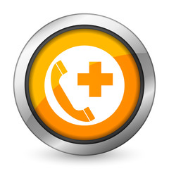 emergency call orange icon