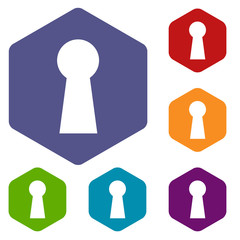 Keyhole rhombus icons