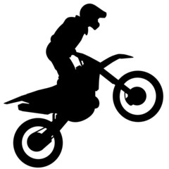 Silhueta de motociclista - atleta a praticar motocross