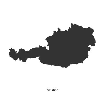 Black map of Austria for your design