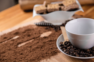 Coffee background, home ambient concept