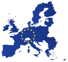 Europe union map with flag