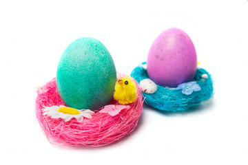 Easter eggs in the nest