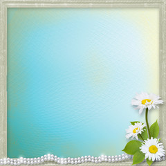 Card for invitation or congratulation with bouquet of flowers