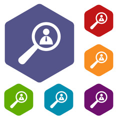 Search rhombus icons