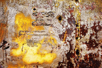 rusty metallic background with old shabby paint