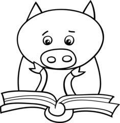 learning piglet cartoon coloring page