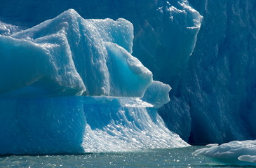Icebergs on the mountain lake in Argentina.