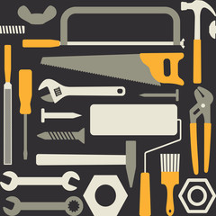 Hand tools vector seamless pattern background 6