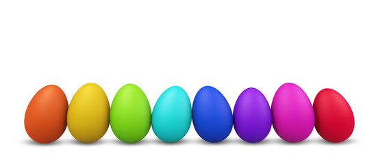 bunte Ostereier freigestellt