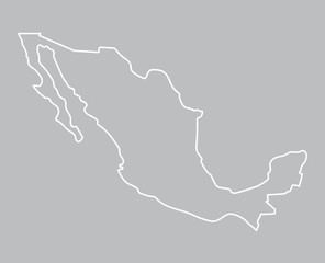 outline of Mexico map