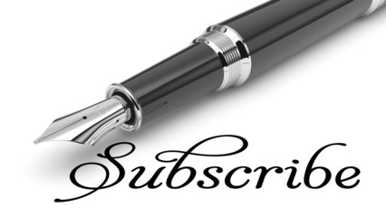 Subscribe word and pen