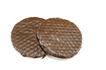 Chocolate biscuits  isolated