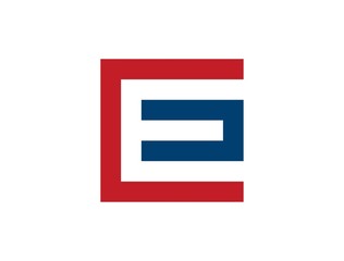 E letter square logo icon template 2