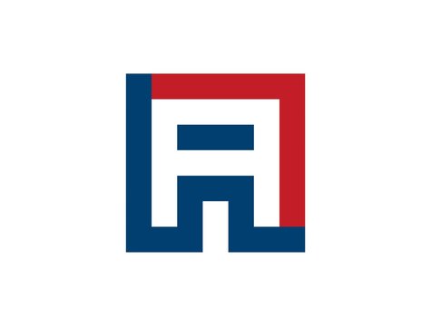 A letter square logo icon template 2