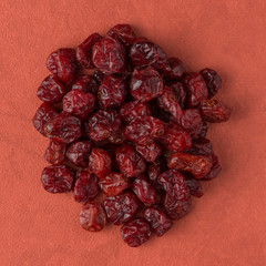 Circle of dried cranberries