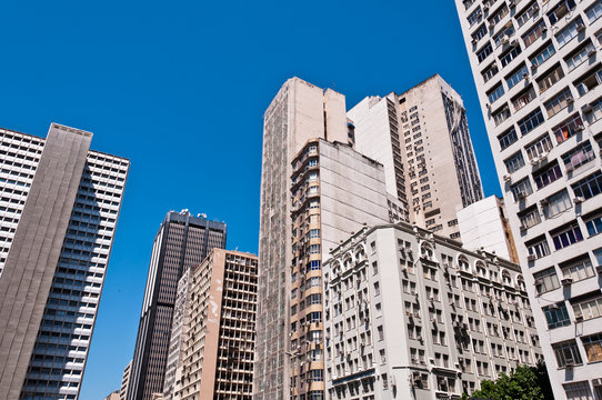 Old Commercial Skyscrapers in Downtown Rio de Janeiro