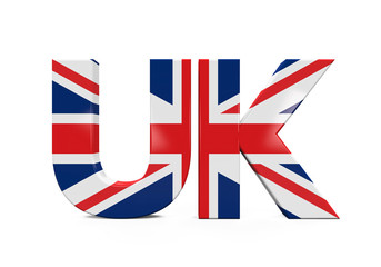 Obraz premium UK Text with Flag