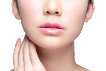 young woman with beautiful lips