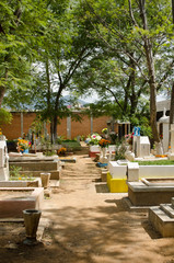 A typical cemetery in Oaxaca, Mexico