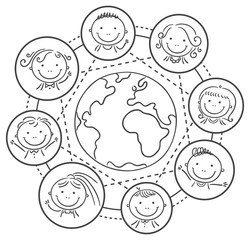 Global communication - kids round the globe