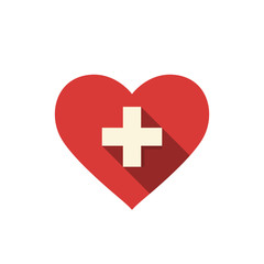 Heart and cross. Medical icon