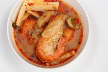 Tom Yum Goong - Thai hot and spicy soup with shrimp