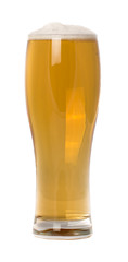 Glass of beer isolated on a white