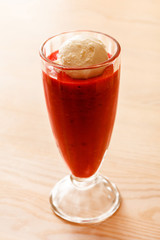 strawberry smoothie with ice cream