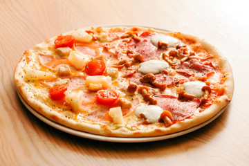 tasty pizza with pineapple