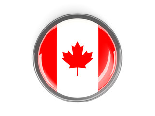 Round button with flag of canada