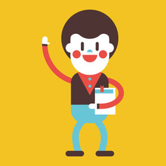 Character illustration design. Businessman joyful cartoon