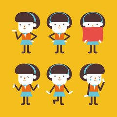 Character illustration design. Businesswoman set cartoon