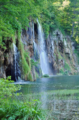 Fototapeta na wymiar Waterfall in Plitvice National Park, Croatia
